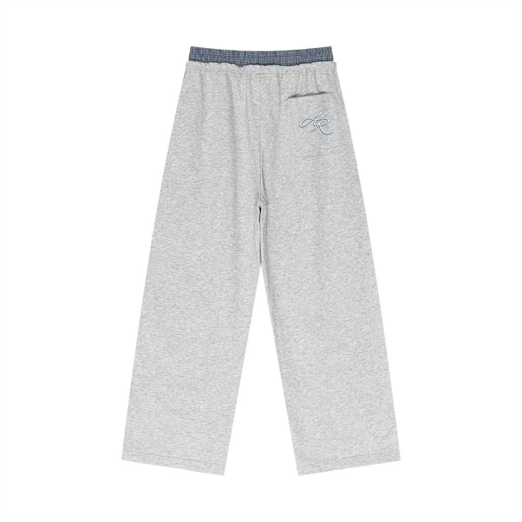 Plaid Contrast Waist Pants