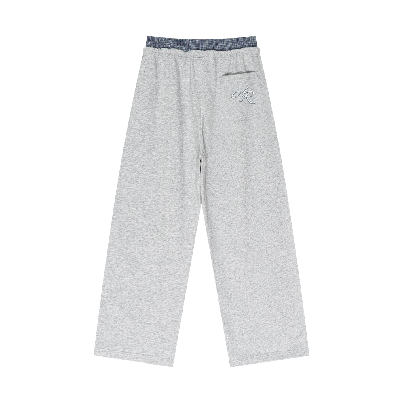 Plaid Contrast Waist Pants