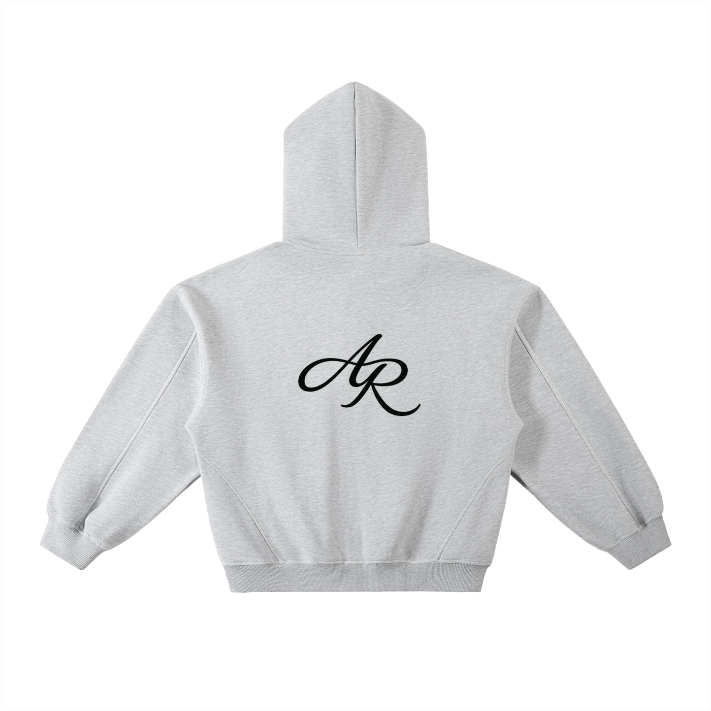 Contrast-Stitched Boxy Fleece Hoodie