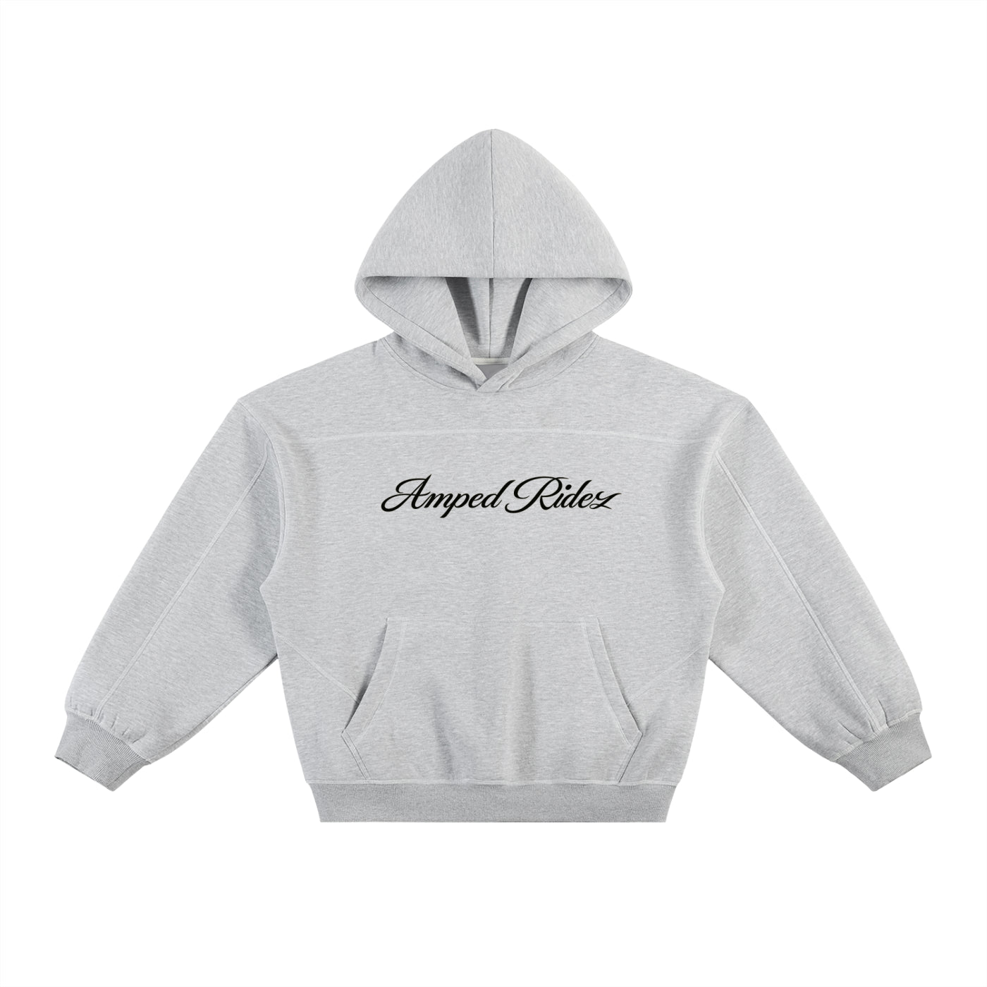 Contrast-Stitched Boxy Fleece Hoodie