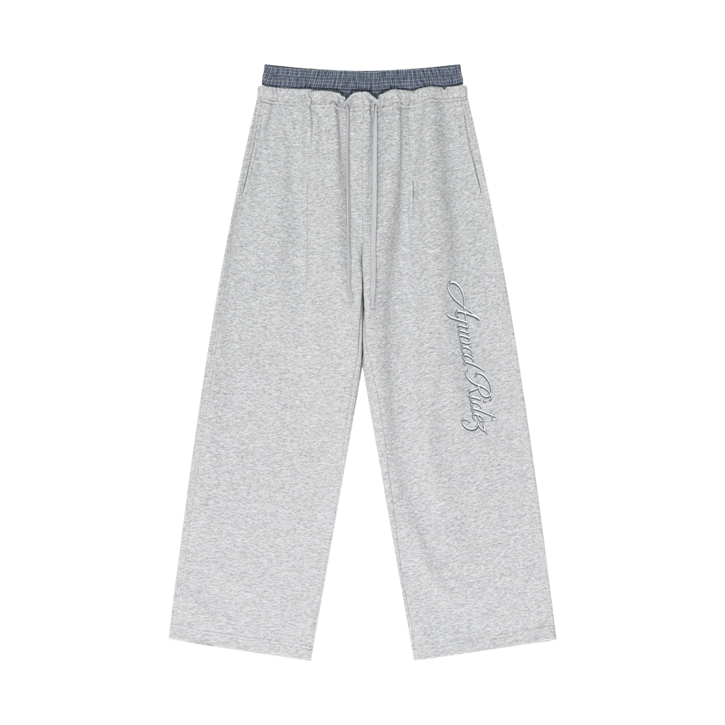 Plaid Contrast Waist Pants