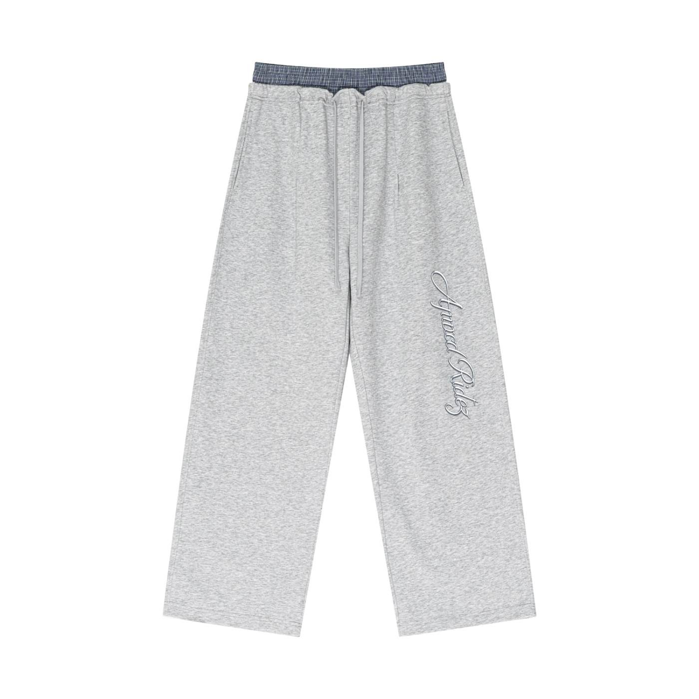 Plaid Contrast Waist Pants