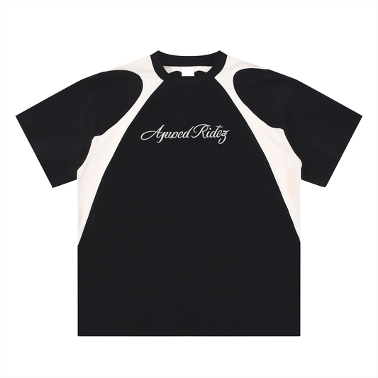 Ampedridez Contrast Panel Cotton T-Shirt