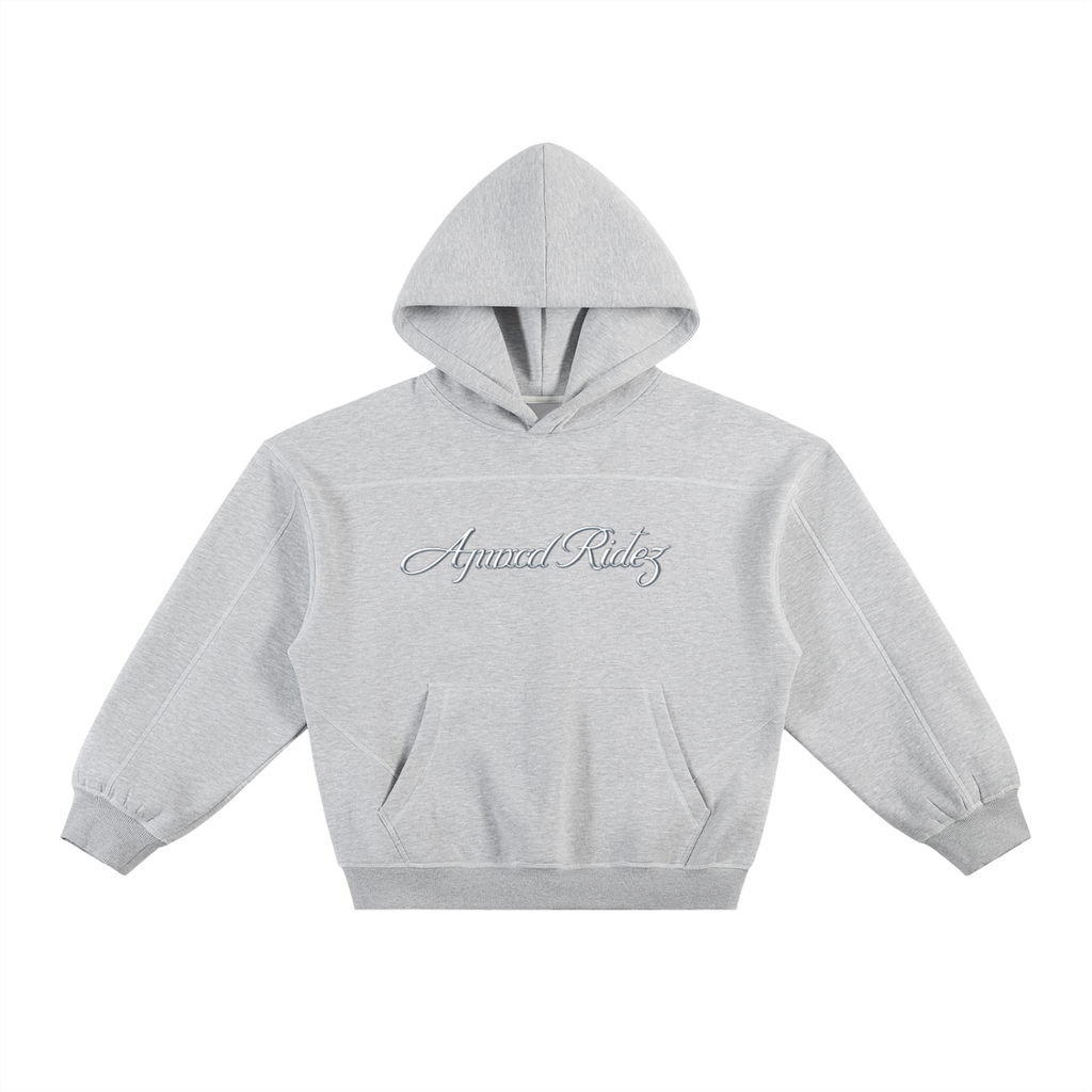 Ampedridez Contrast-Stitched Boxy Fleece Hoodie