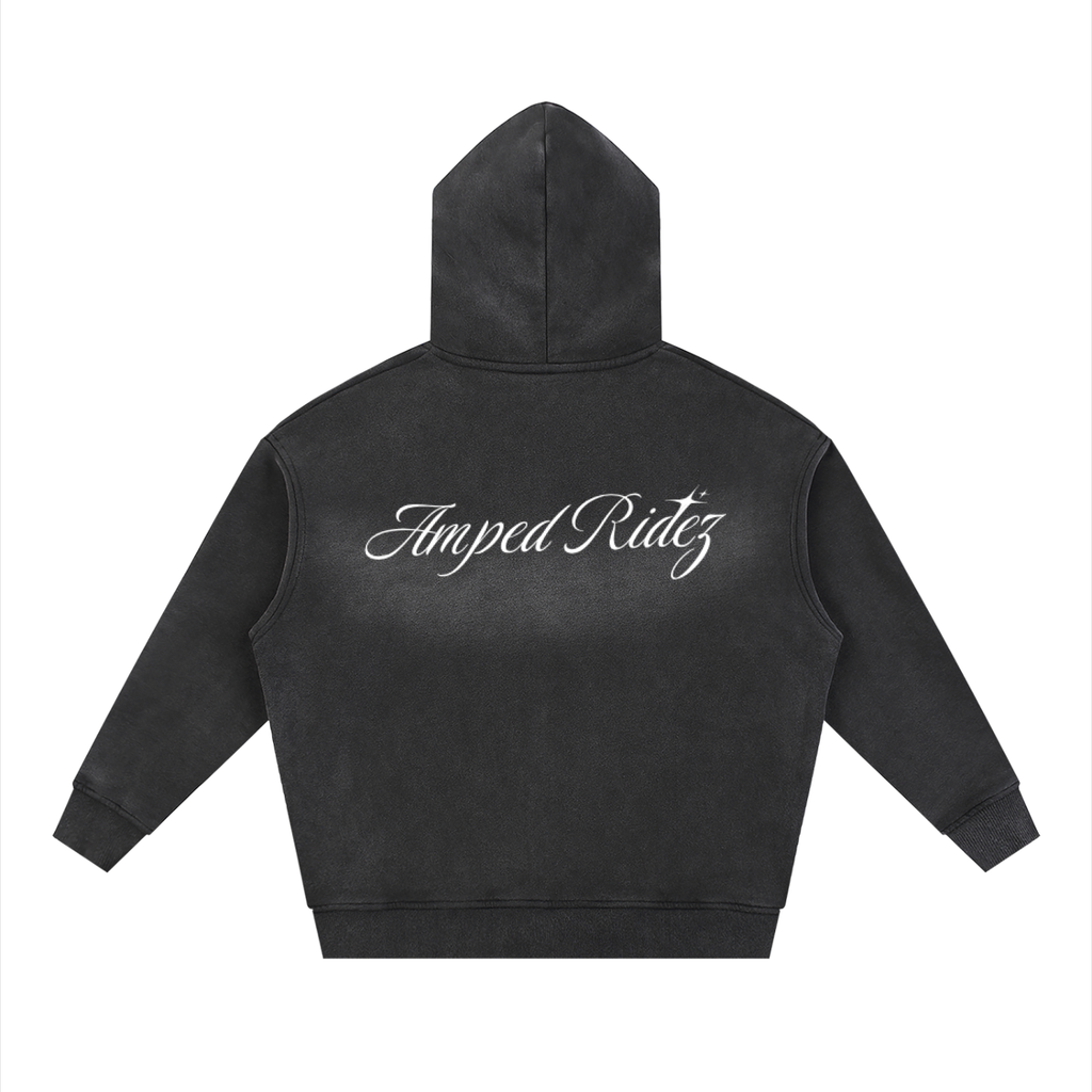 Sunfade Two-way Zipper Boxy Fleece Hoodie
