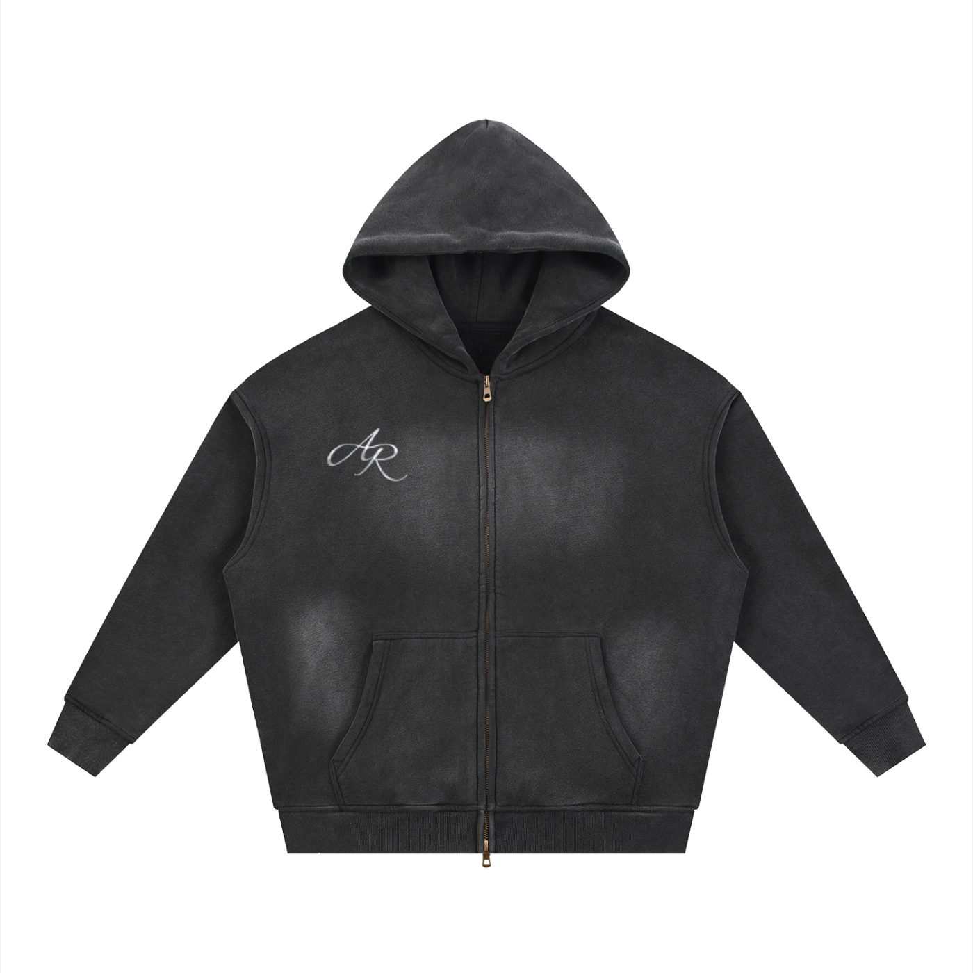 Sunfade Two-way Zipper Boxy Fleece Hoodie