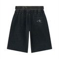 Unisex Vintage Wash Distressed Wide Leg Shorts