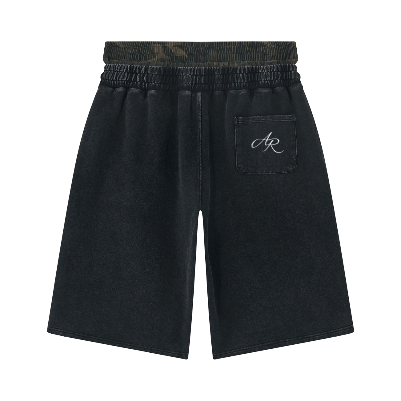 Unisex Vintage Wash Distressed Wide Leg Shorts