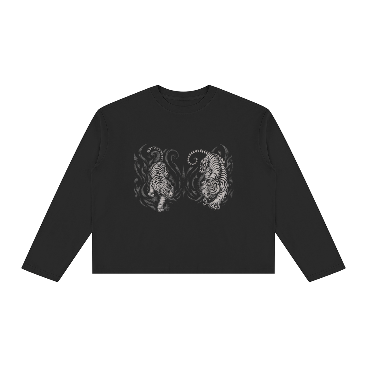 tiger Vintage Wash Long Sleeve Boxy T-Shirt