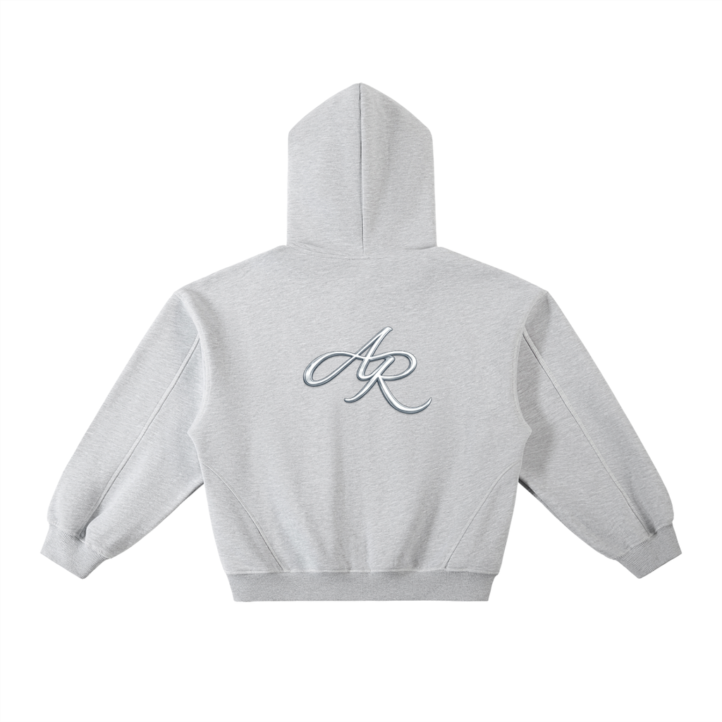 Ampedridez Contrast-Stitched Boxy Fleece Hoodie